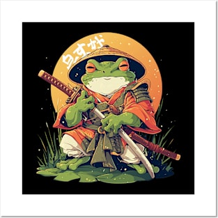 samurai frog Posters and Art